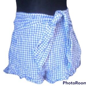 H&M blue/white checkered shorts size 8